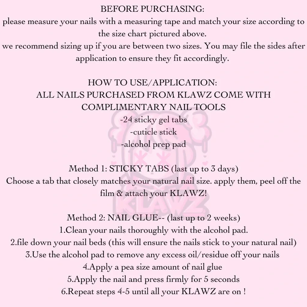 KLAWZ 10 pc luxury press on nails short square shaped - Picture 5 of 8